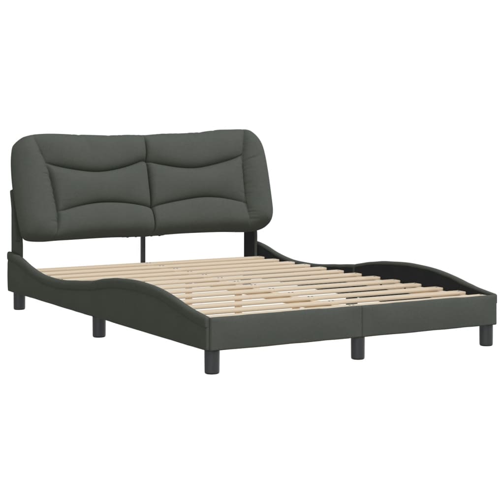 Bettgestell ohne Matratze "Hvar" Dunkelgrau 140x190 cm Stoff