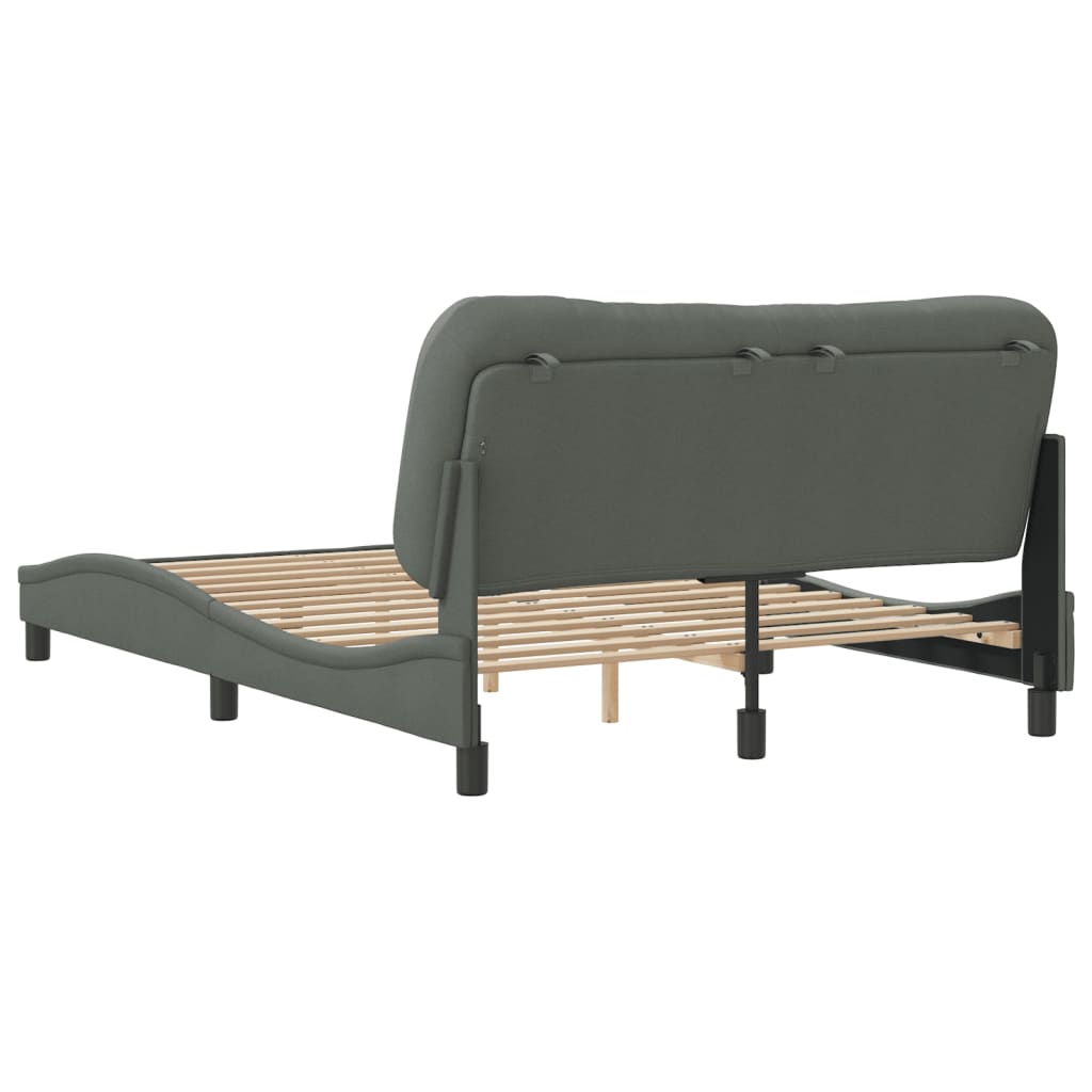 Bettgestell ohne Matratze "Hvar" Dunkelgrau 140x190 cm Stoff