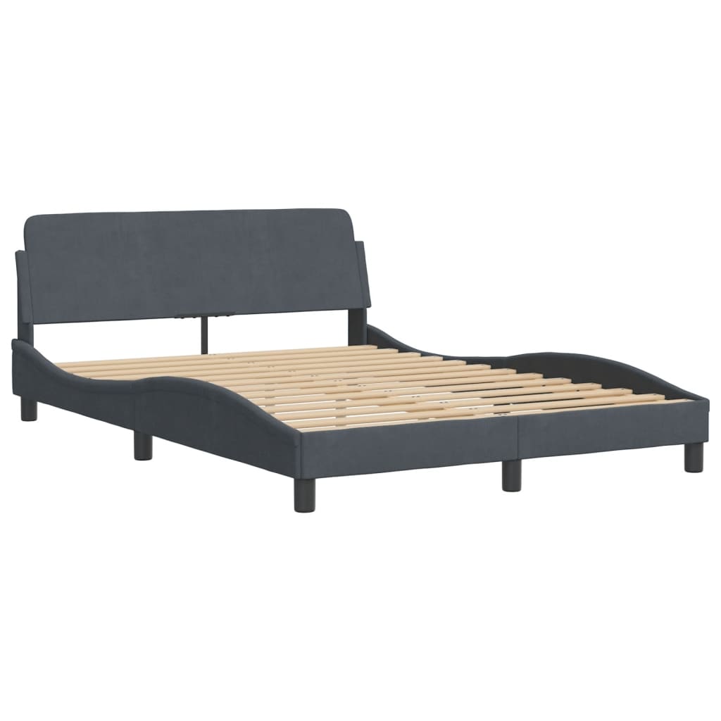 Bettgestell ohne Matratze Dunkelgrau 120x200 cm Samt