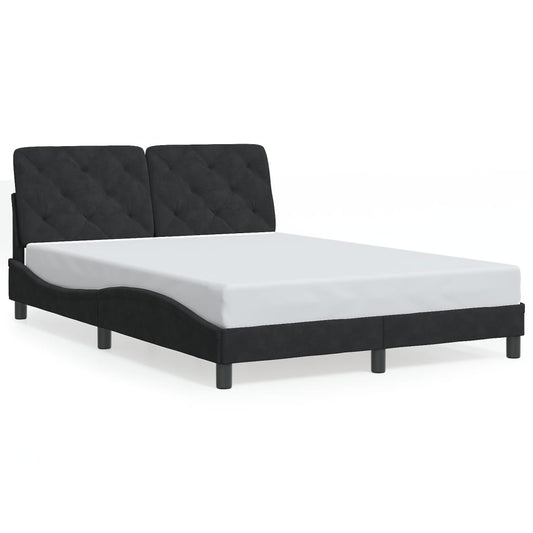 Bettgestell ohne Matratze Schwarz 120x200 cm Samt