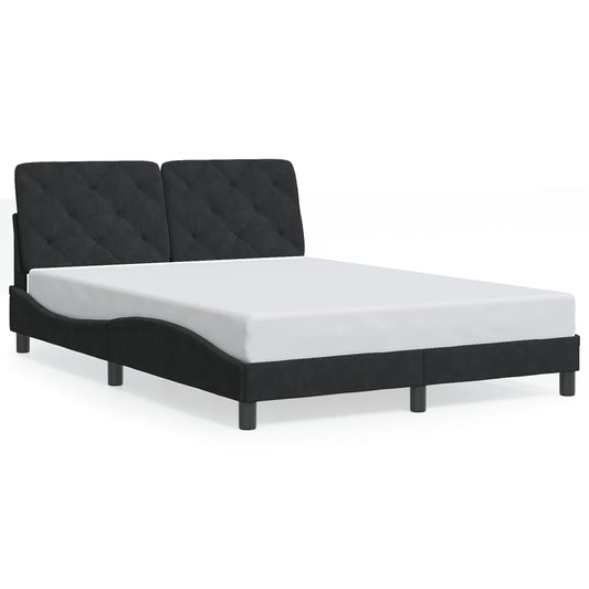 Bettgestell ohne Matratze Schwarz 140x190 cm Samt