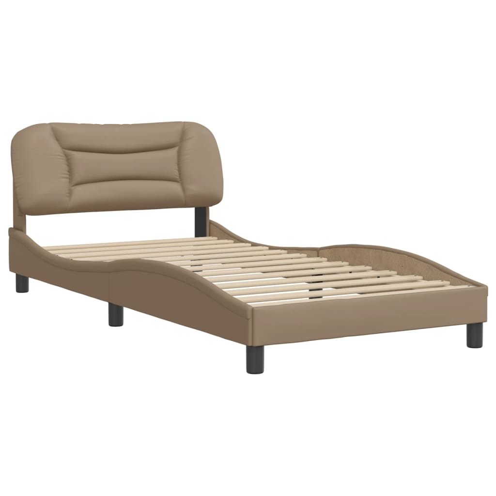 Bettgestell ohne Matratze "Hvar" Cappuccino-Braun 100x200 cm Kunstleder