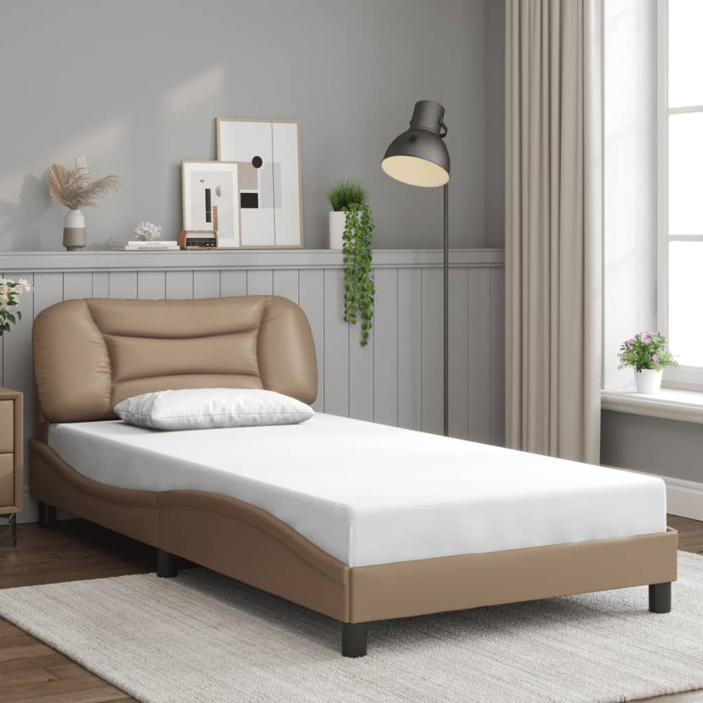 Bettgestell ohne Matratze "Hvar" Cappuccino-Braun 100x200 cm Kunstleder