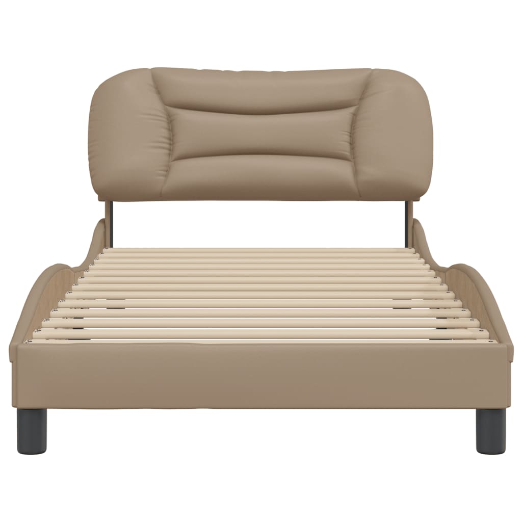 Bettgestell ohne Matratze "Hvar" Cappuccino-Braun 100x200 cm Kunstleder