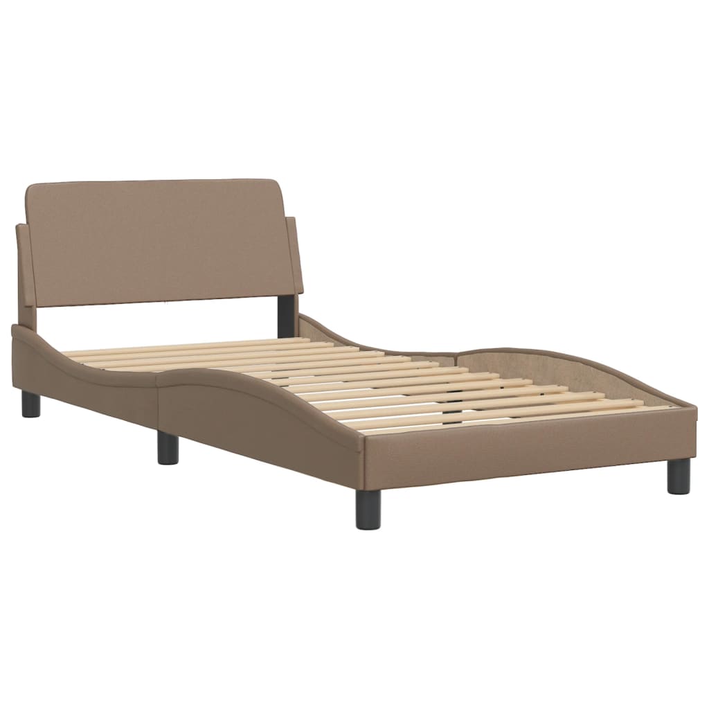 Bettgestell ohne Matratze "Hvar" Cappuccino-Braun 100x200 cm Kunstleder