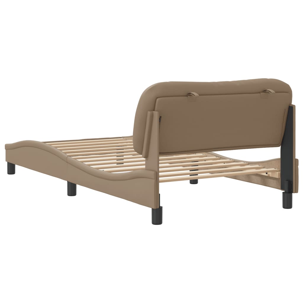 Bettgestell ohne Matratze "Hvar" Cappuccino-Braun 100x200 cm Kunstleder