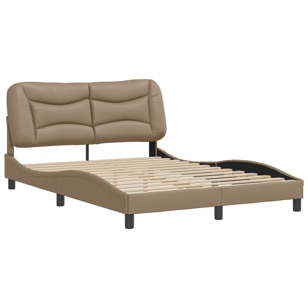 Bettgestell ohne Matratze "Hvar" Cappuccino-Braun 140x200 cm Kunstleder