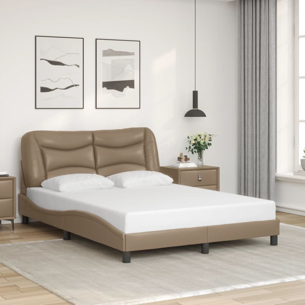 Bettgestell ohne Matratze "Hvar" Cappuccino-Braun 140x200 cm Kunstleder
