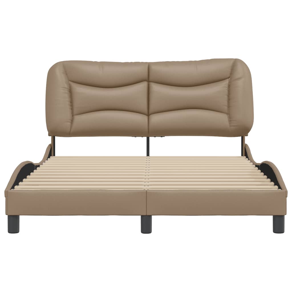 Bettgestell ohne Matratze "Hvar" Cappuccino-Braun 140x200 cm Kunstleder