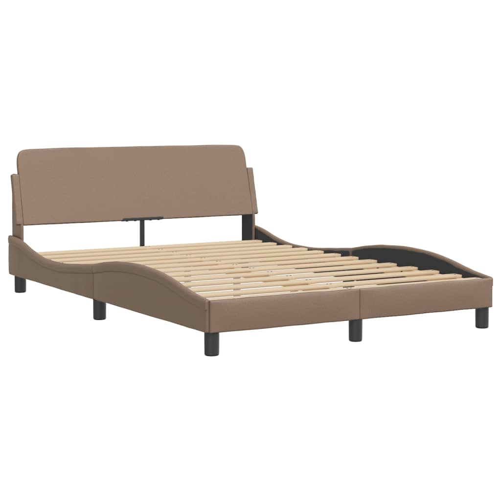 Bettgestell ohne Matratze "Hvar" Cappuccino-Braun 140x200 cm Kunstleder