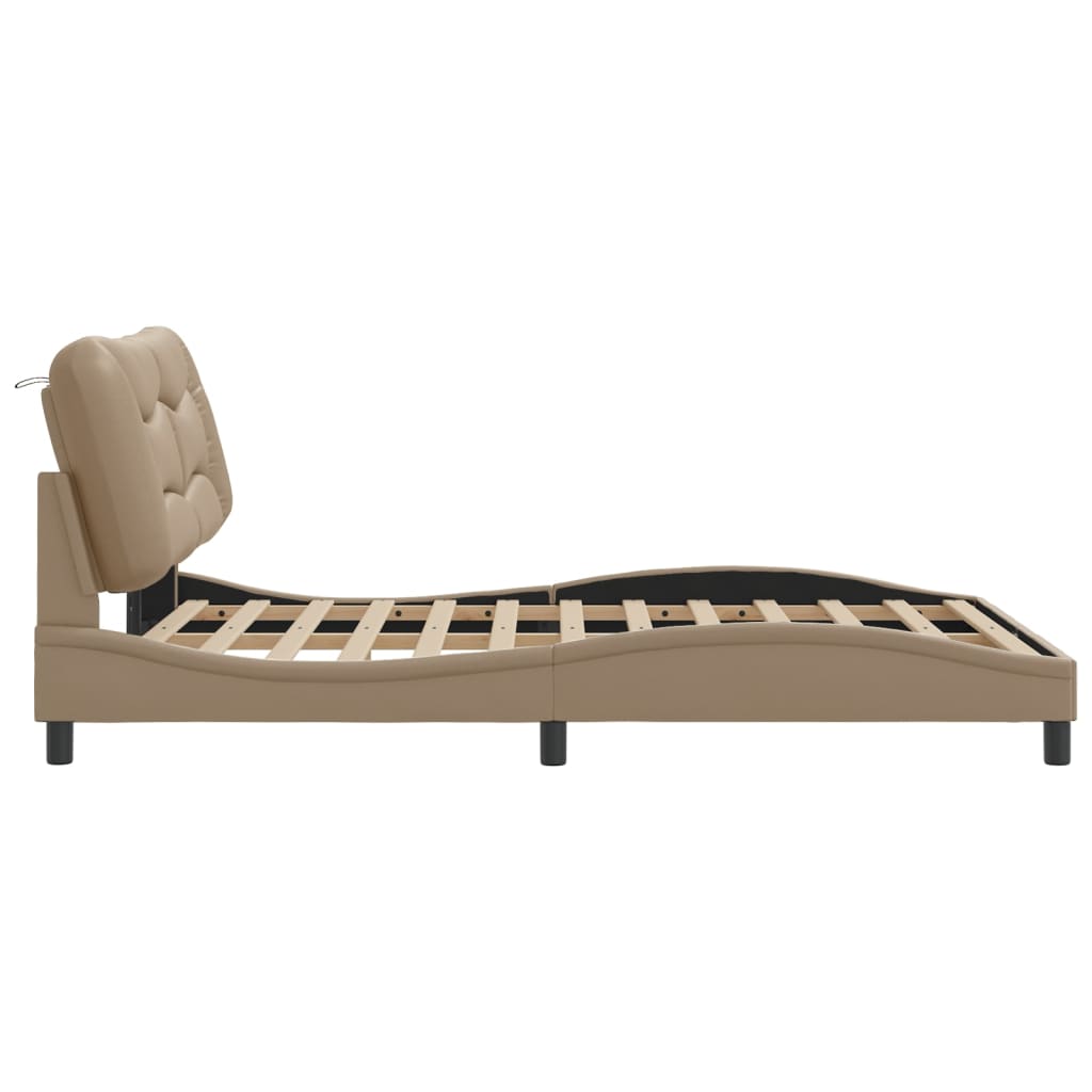 Bettgestell ohne Matratze "Hvar" Cappuccino-Braun 140x200 cm Kunstleder