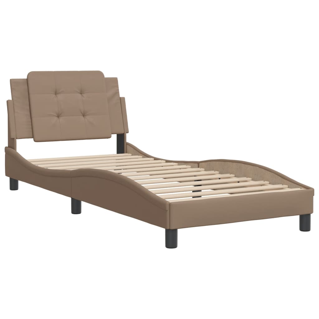 Bettgestell ohne Matratze "Zadar" Cappuccino-Braun 100x200 cm Kunstleder