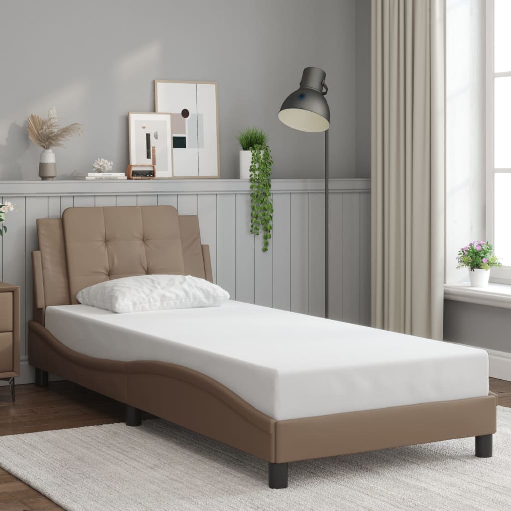 Bettgestell ohne Matratze "Zadar" Cappuccino-Braun 100x200 cm Kunstleder