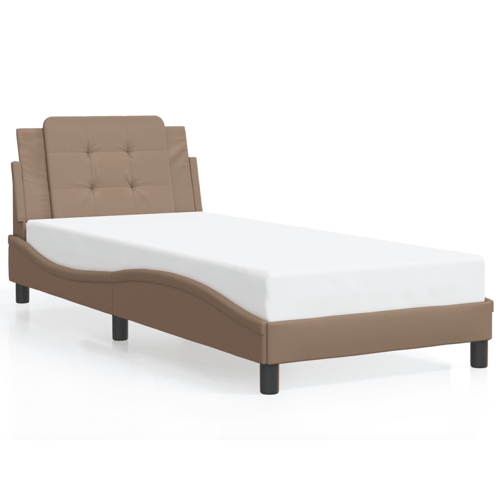 Bettgestell ohne Matratze "Zadar" Cappuccino-Braun 100x200 cm Kunstleder