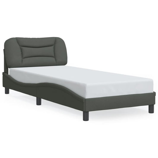 Bettgestell mit LED ohne Matratze "Hvar" Dunkelgrau 80x200 cm Stoff