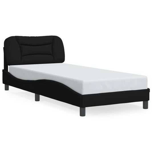 Bettgestell mit LED ohne Matratze "Hvar" Schwarz 80x200 cm Stoff