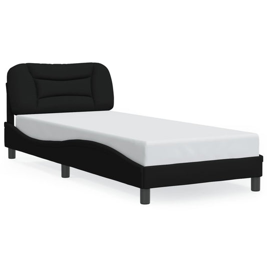 Bettgestell mit LED ohne Matratze "Hvar" Schwarz 90x190 cm Stoff