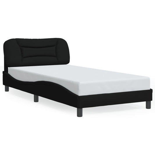 Bettgestell mit LED ohne Matratze "Hvar" Schwarz 100x200 cm Stoff