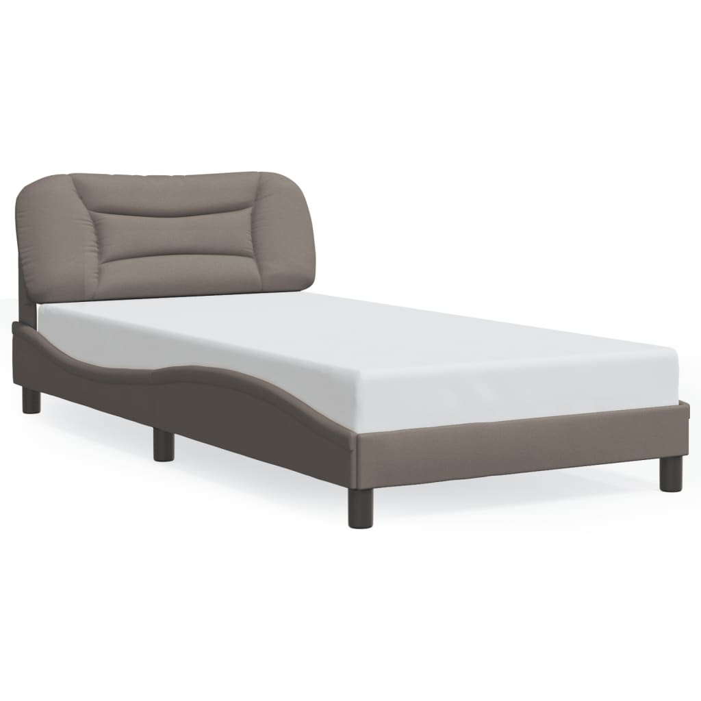 Bettgestell mit LED ohne Matratze "Hvar" Taupe 100x200 cm Stoff