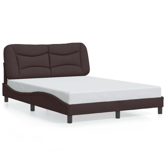 Bettgestell mit LED ohne Matratze "Hvar" Dunkelbraun 120x200 cm Stoff