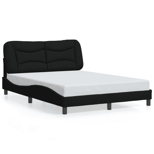 Bettgestell mit LED ohne Matratze "Hvar" Schwarz 140x200 cm Stoff