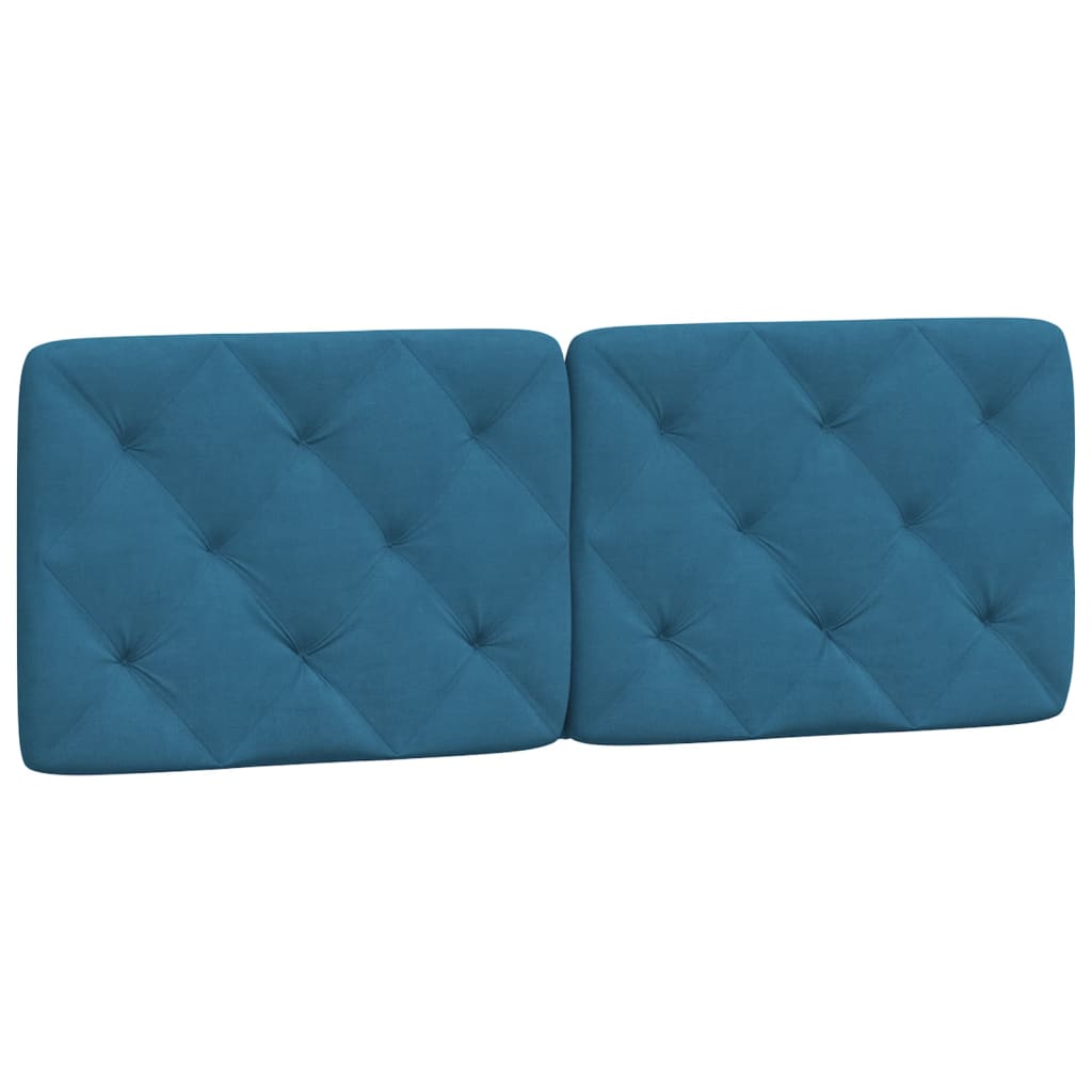 Bettgestell mit LED ohne Matratze Blau 120x200 cm Samt
