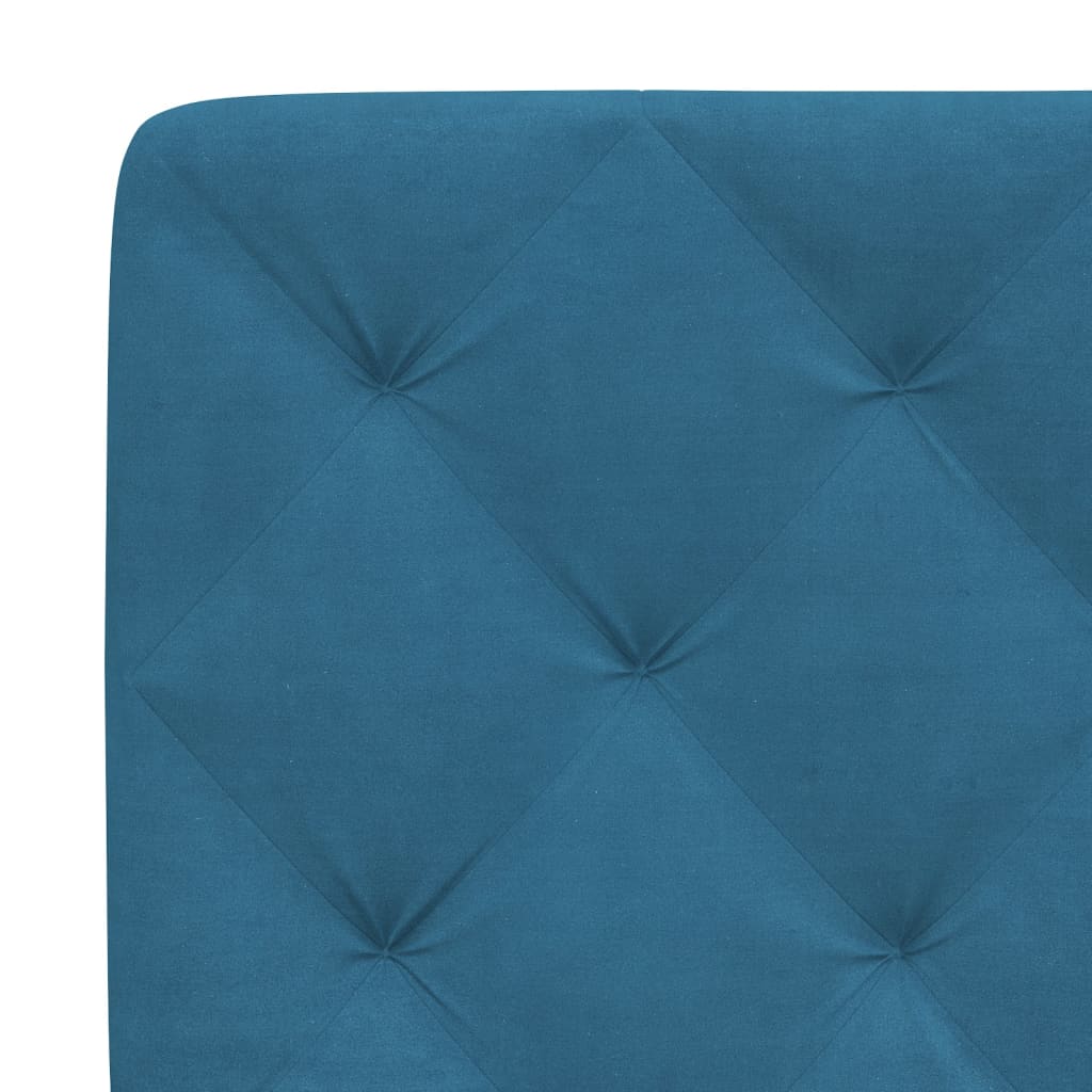 Bettgestell mit LED ohne Matratze Blau 120x200 cm Samt
