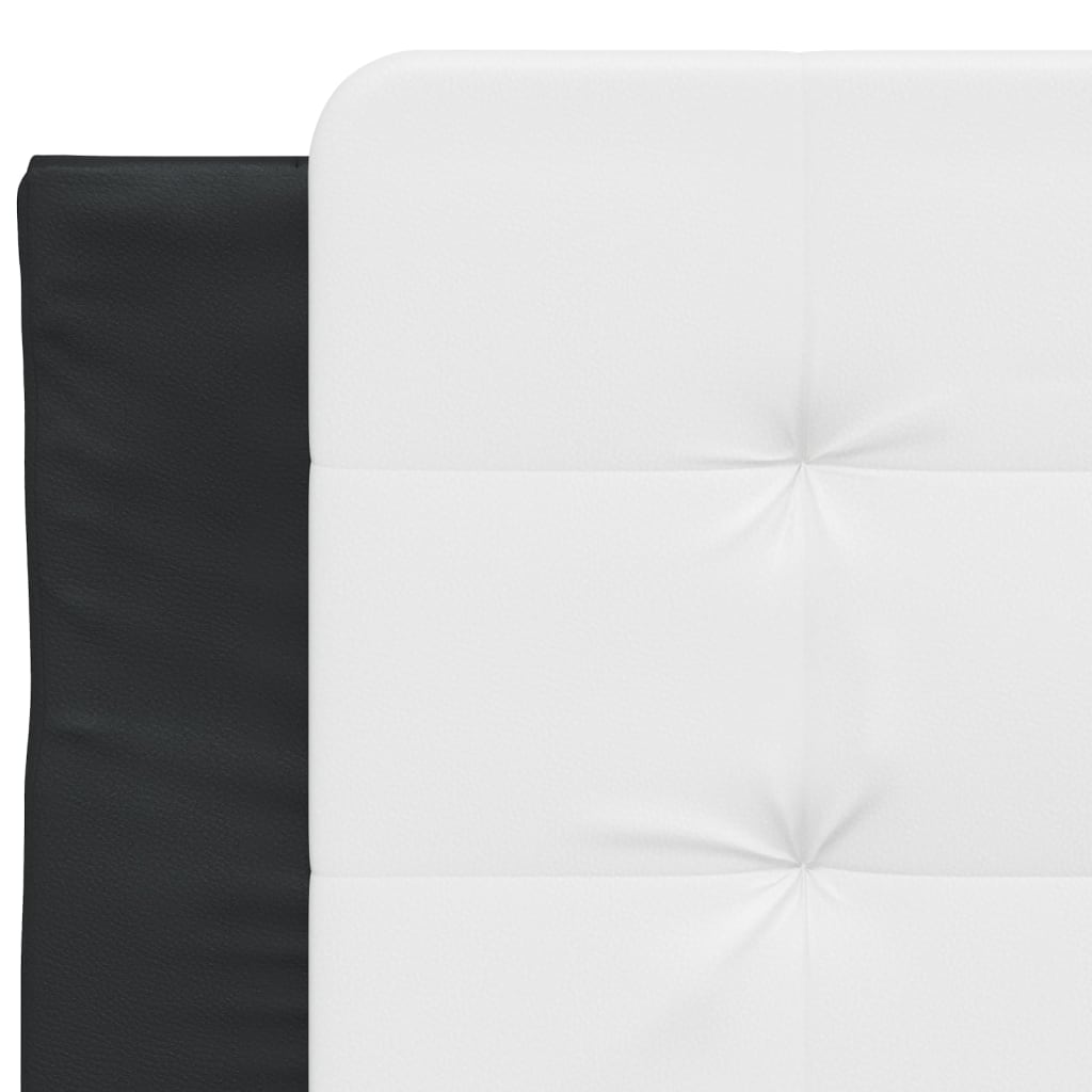 Bettgestell mit LED ohne Matratze "Zadar" Schwarz und Weiß 80x200 cm Kunstleder