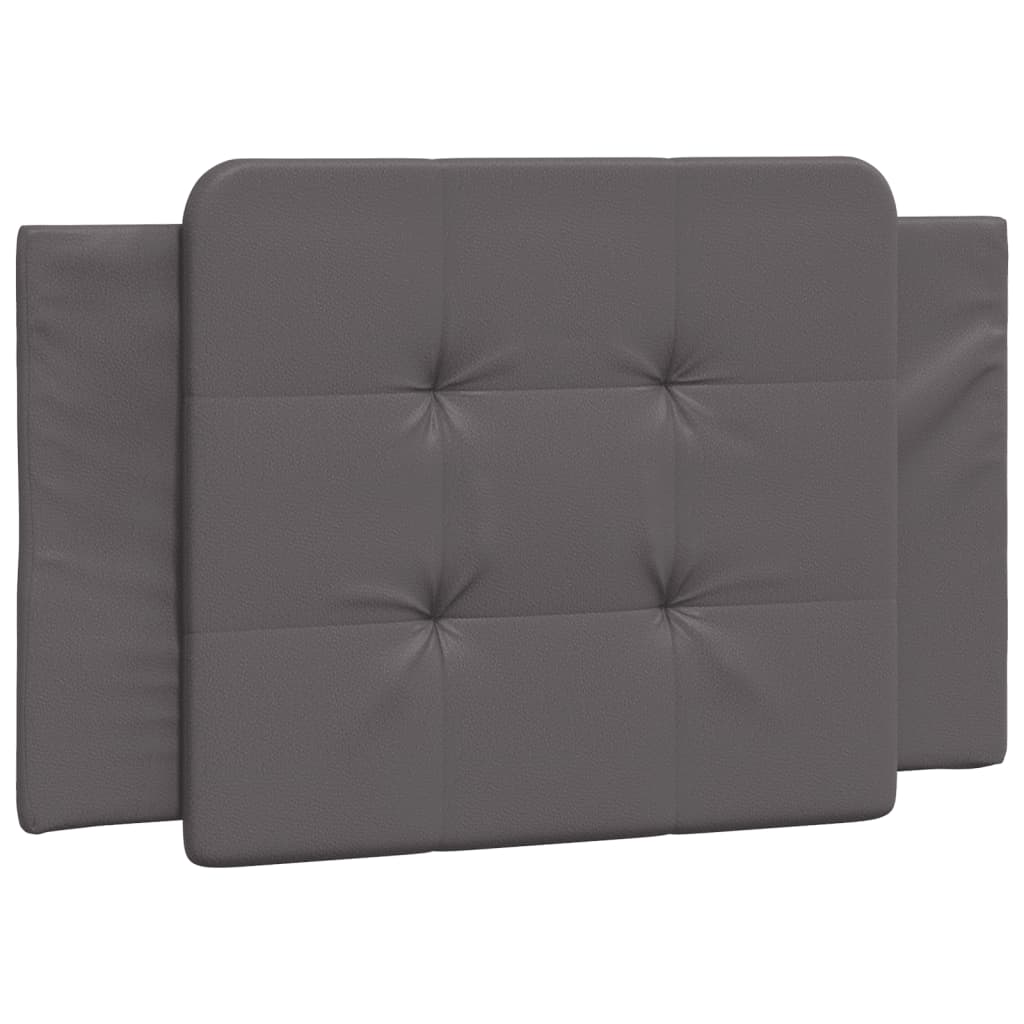 Bettgestell mit LED ohne Matratze "Zadar" Grau 90x190 cm Kunstleder