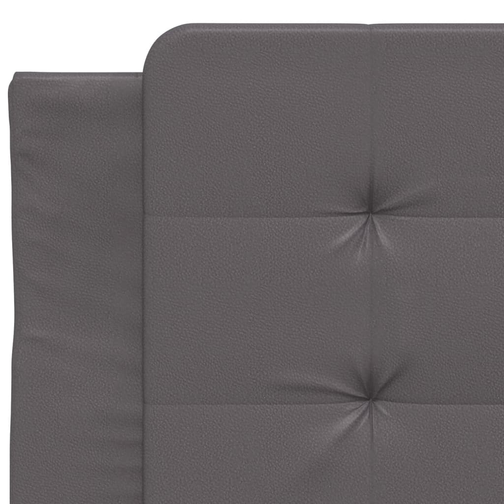 Bettgestell mit LED ohne Matratze "Zadar" Grau 90x190 cm Kunstleder