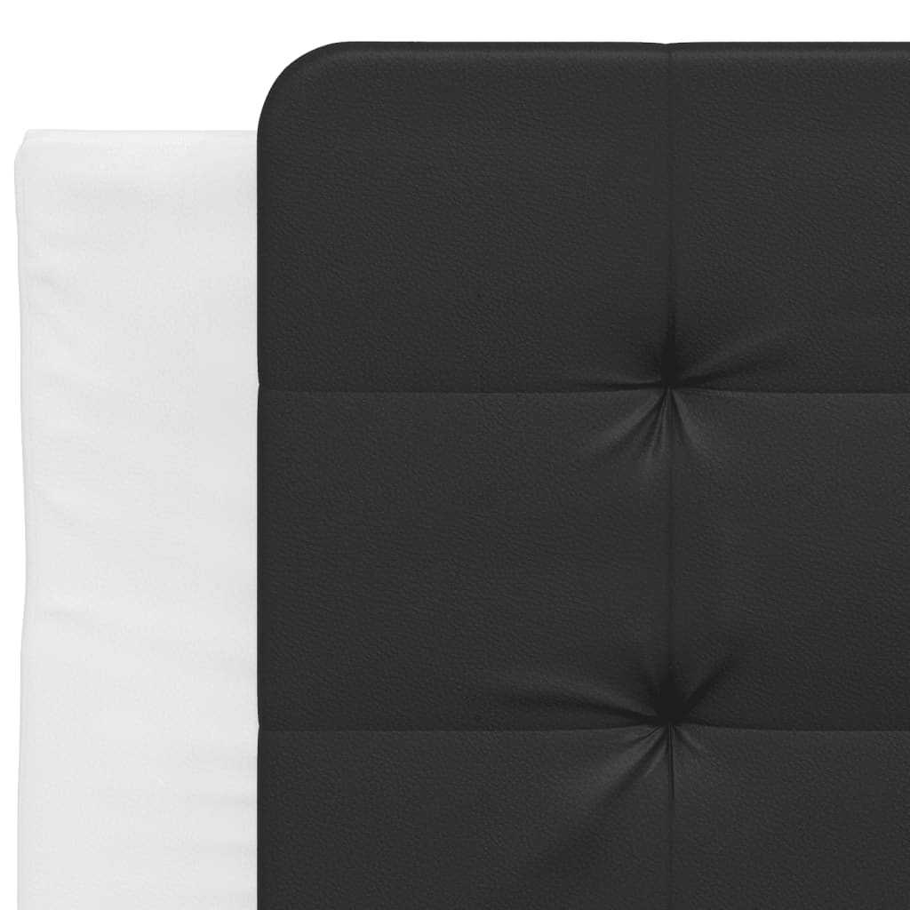Bettgestell mit LED ohne Matratze "Zadar" Weiß und Schwarz 90x190 cm Kunstleder