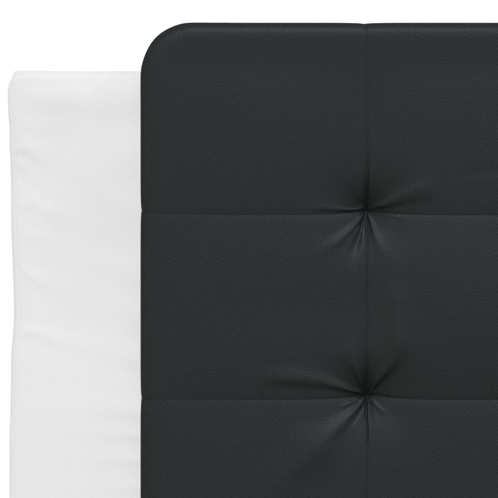 Bettgestell mit LED ohne Matratze "Zadar" Weiß und Schwarz 90x200 cm Kunstleder