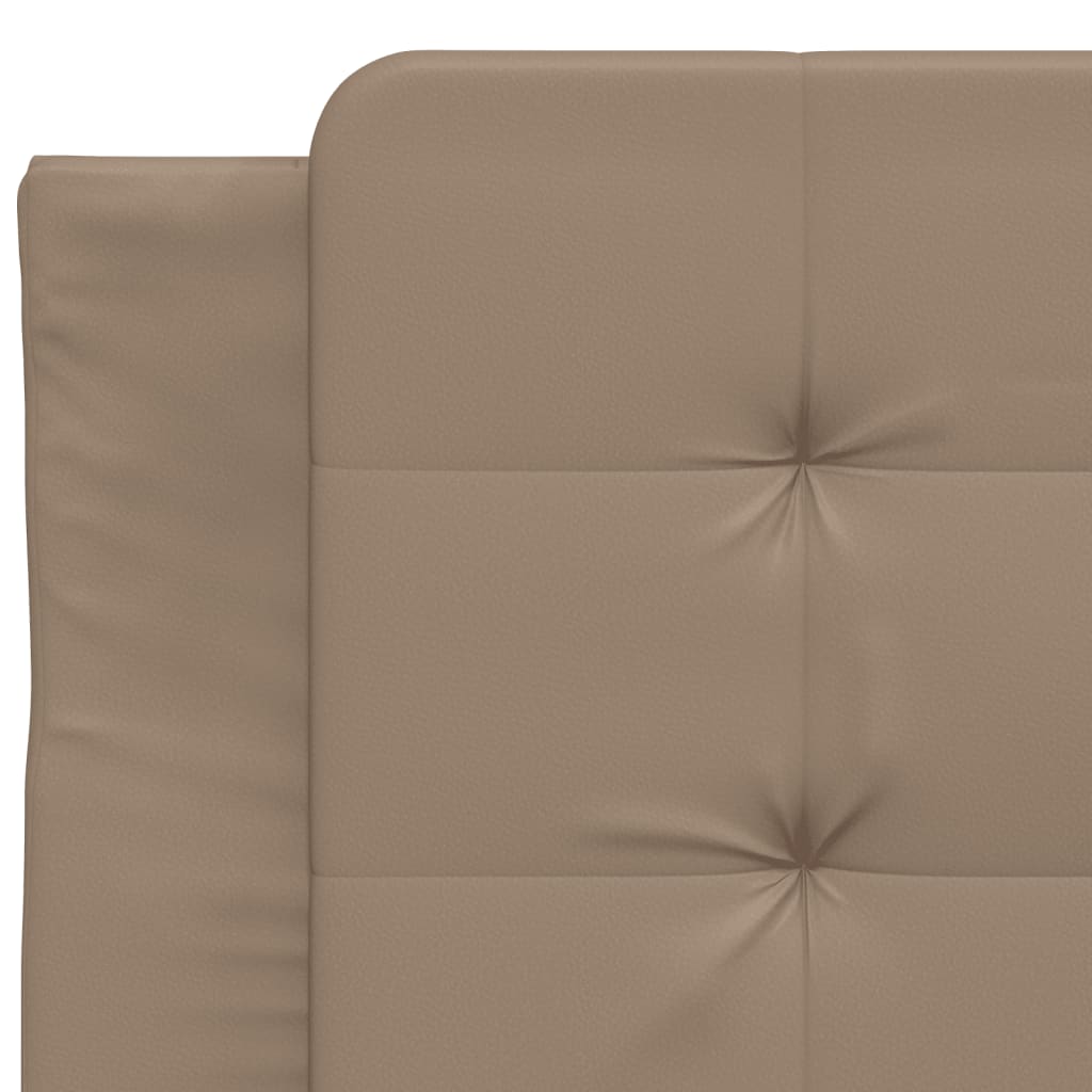Bettgestell mit LED ohne Matratze "Zadar" Cappuccino-Braun 100x200 cm Kunstleder
