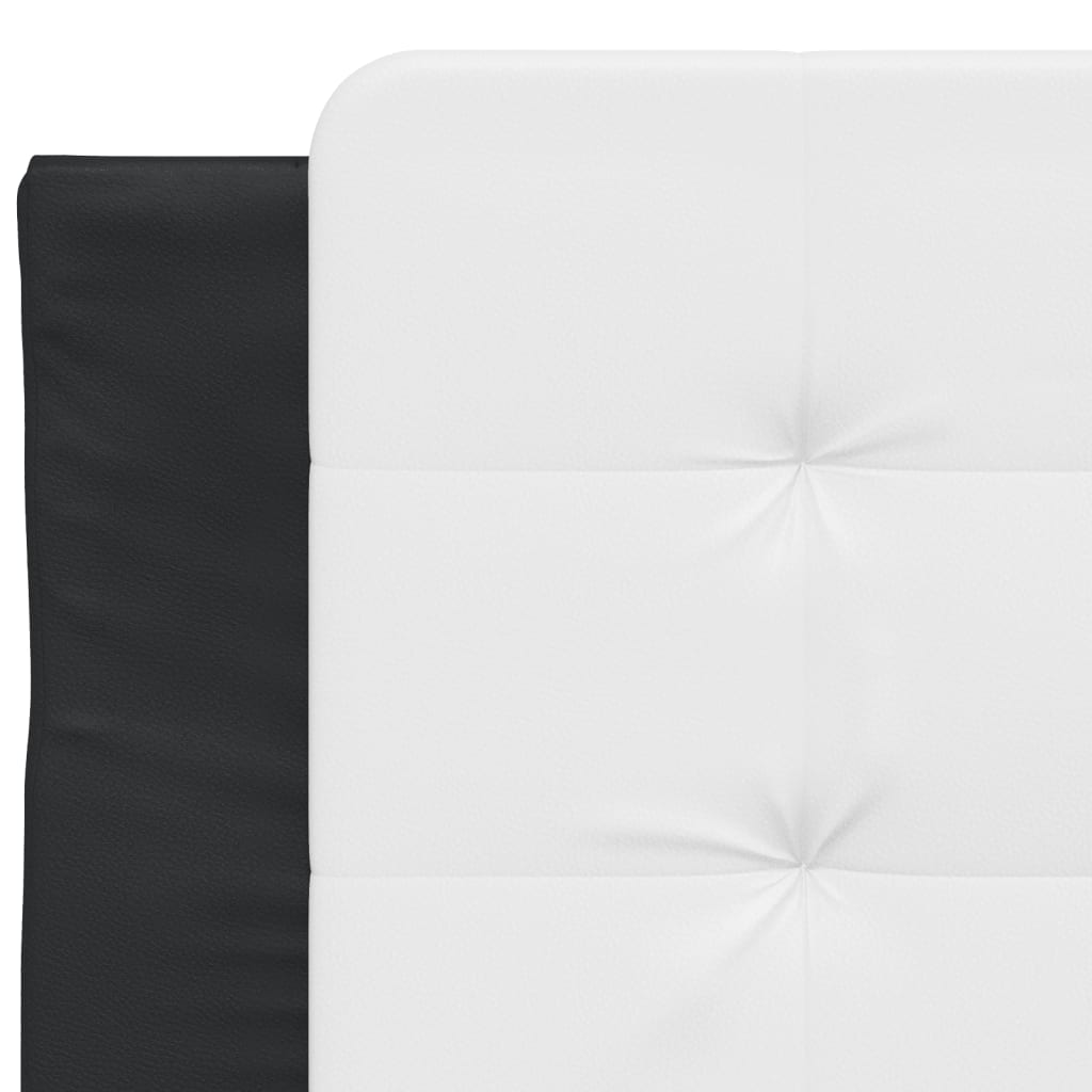 Bettgestell mit LED ohne Matratze "Zadar" Schwarz und Weiß 100x200 cm Kunstleder