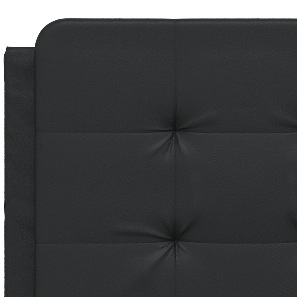 Bettgestell mit LED ohne Matratze "Zadar" Schwarz 140x190 cm Kunstleder