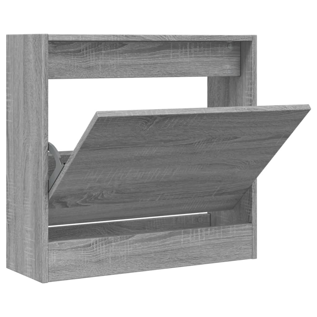 Shoe rack gray Sonoma 60x21x57 cm made of wood