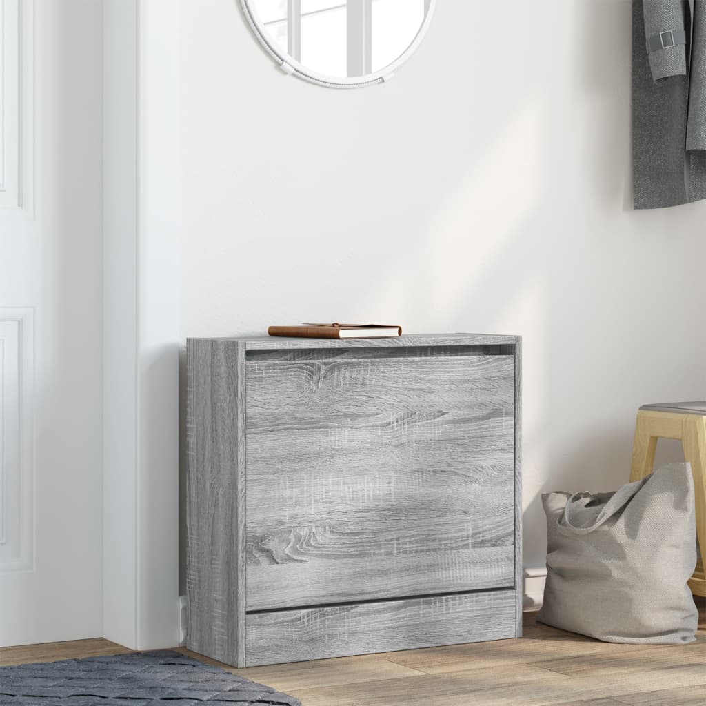 Shoe rack gray Sonoma 60x21x57 cm made of wood