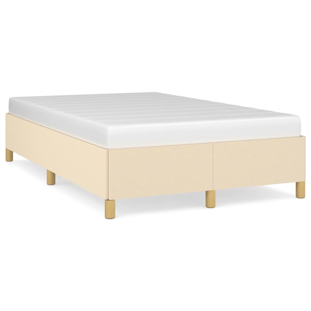 Bettgestell ohne Matratze Creme 120x190 cm Stoff