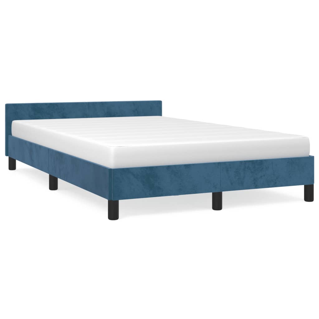 Bettgestell ohne Matratze Dunkelblau 120x190 cm Samt