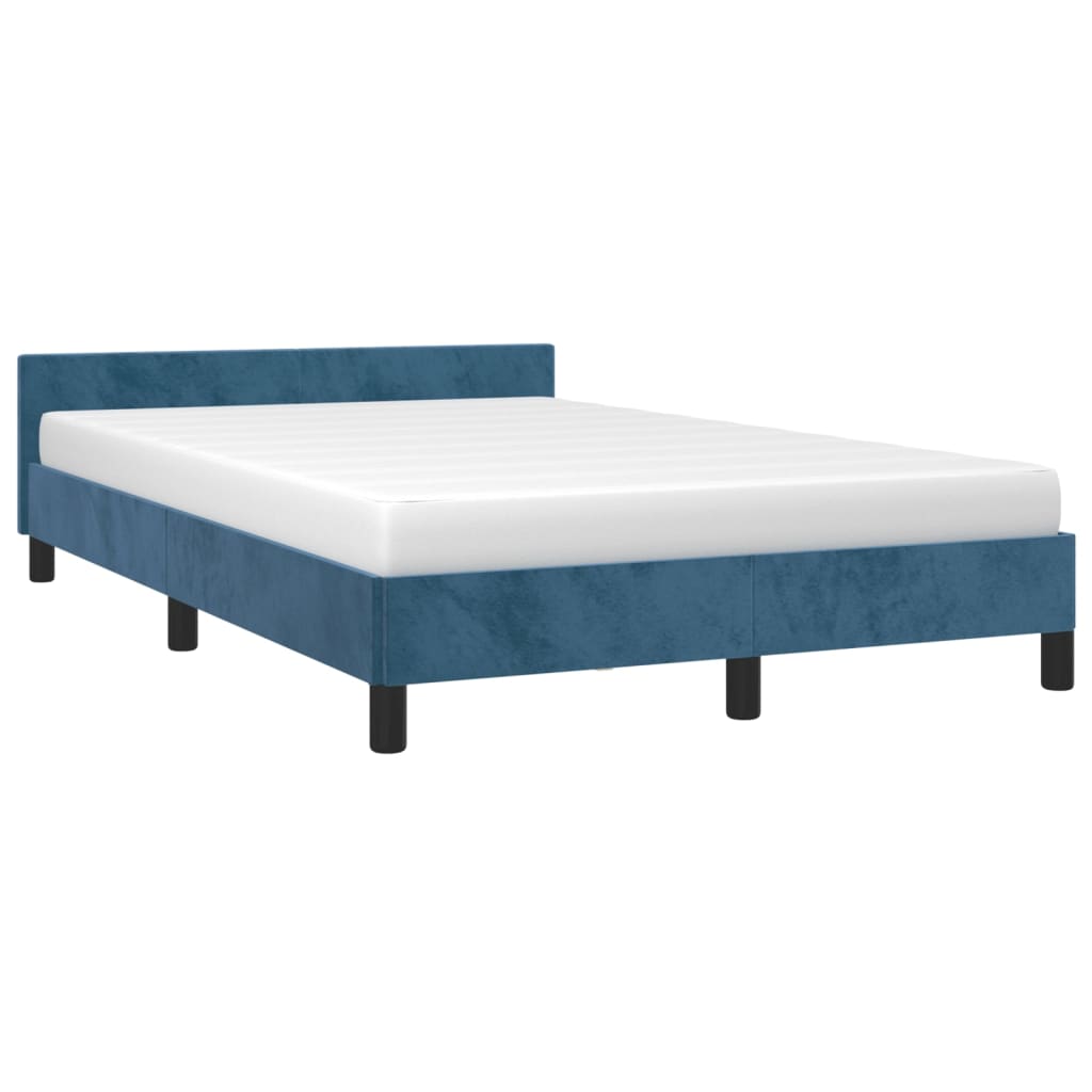 Bettgestell ohne Matratze Dunkelblau 120x190 cm Samt