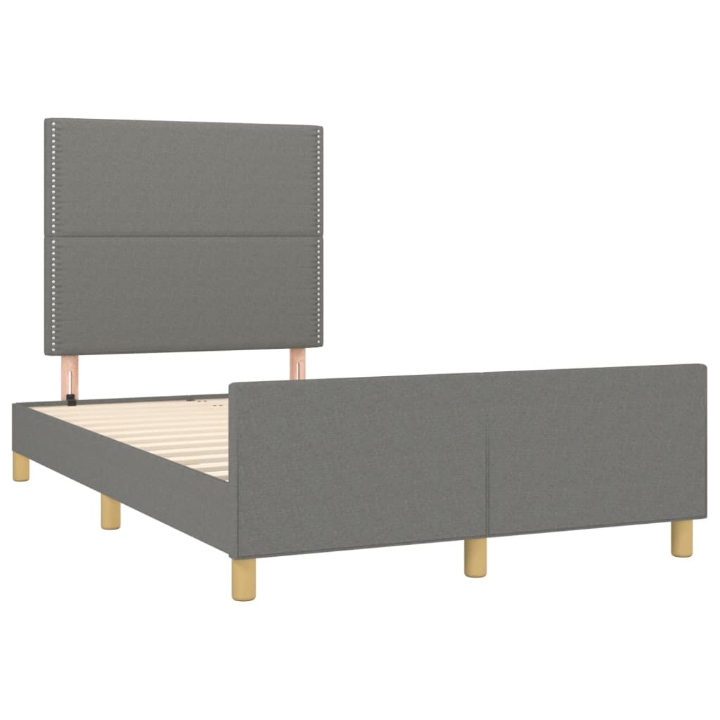 Bettgestell ohne Matratze Dunkelgrau 120x190 cm Stoff
