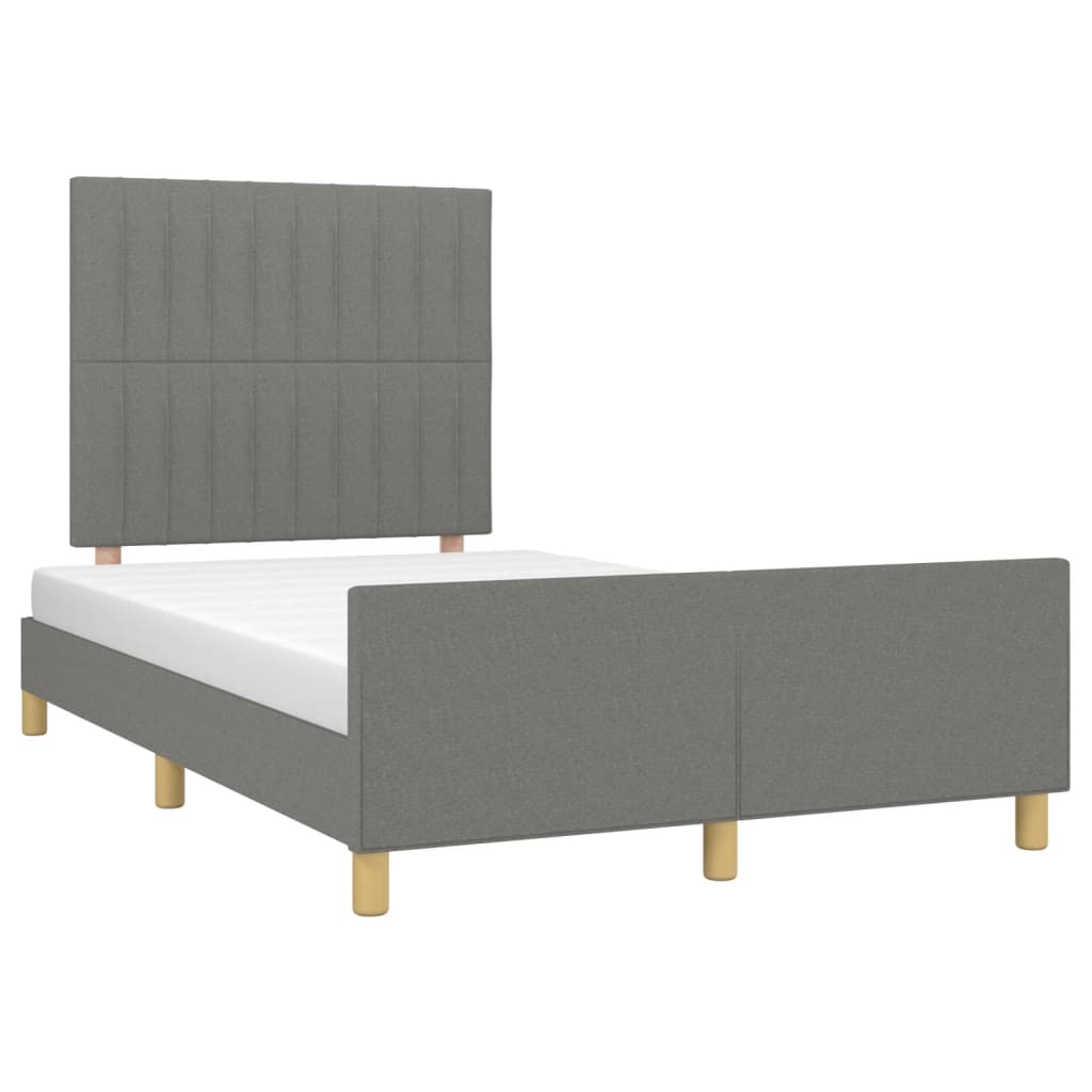Bettgestell ohne Matratze Dunkelgrau 120x190 cm Stoff