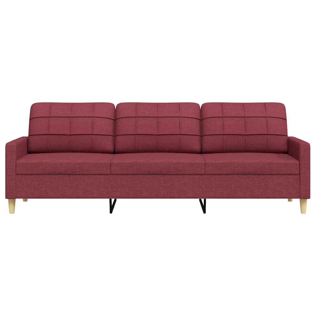 3-Sitzer-Sofa Weinrot 210 cm Stoff