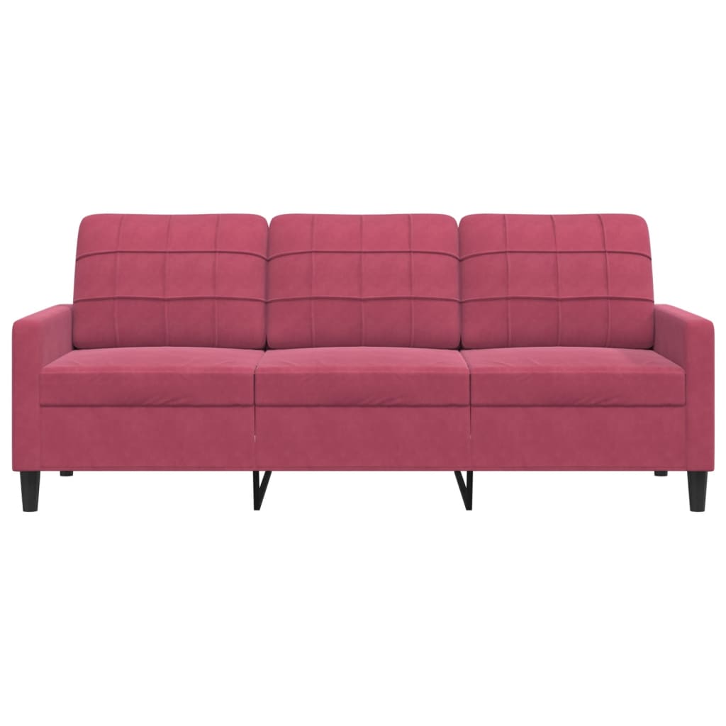 3-Sitzer-Sofa Weinrot 180 cm Samt