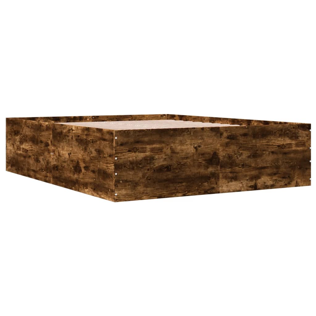 Bettgestell Räuchereiche 150x200 cm Holzwerkstoff
