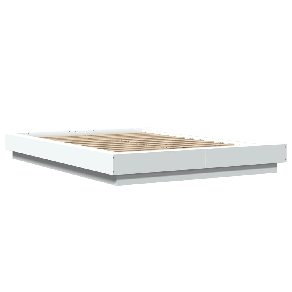 Bettgestell mit LED Weiß 120x200 cm Holzwerkstoff