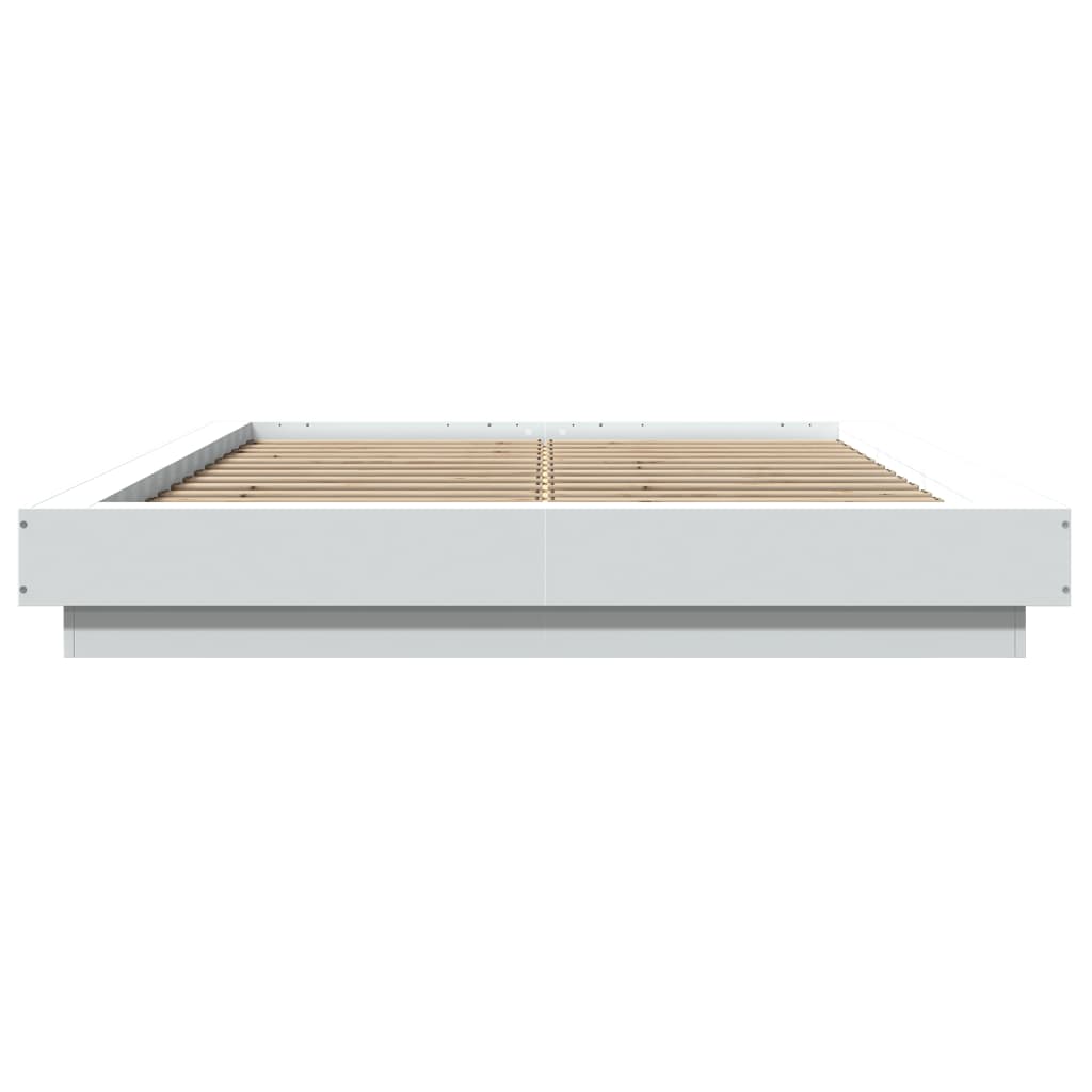 Bettgestell mit LED Weiß 140x190 cm Holzwerkstoff