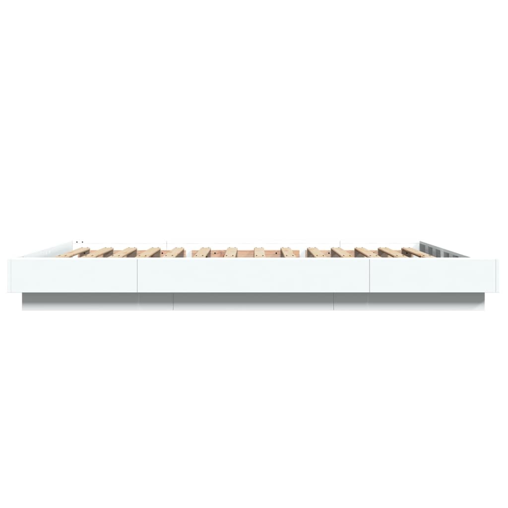 Bettgestell mit LED Weiß 140x190 cm Holzwerkstoff