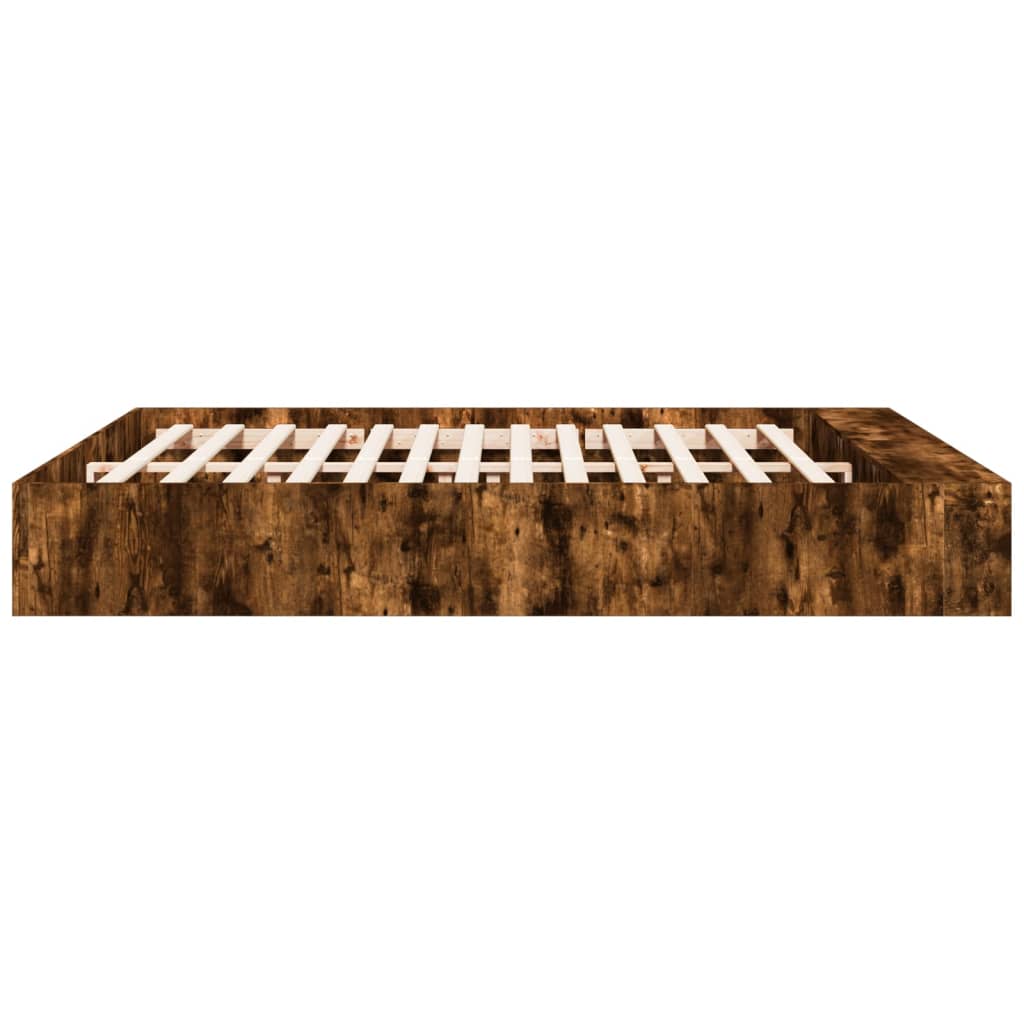 Bettgestell Räuchereiche 200x200 cm Holzwerkstoff