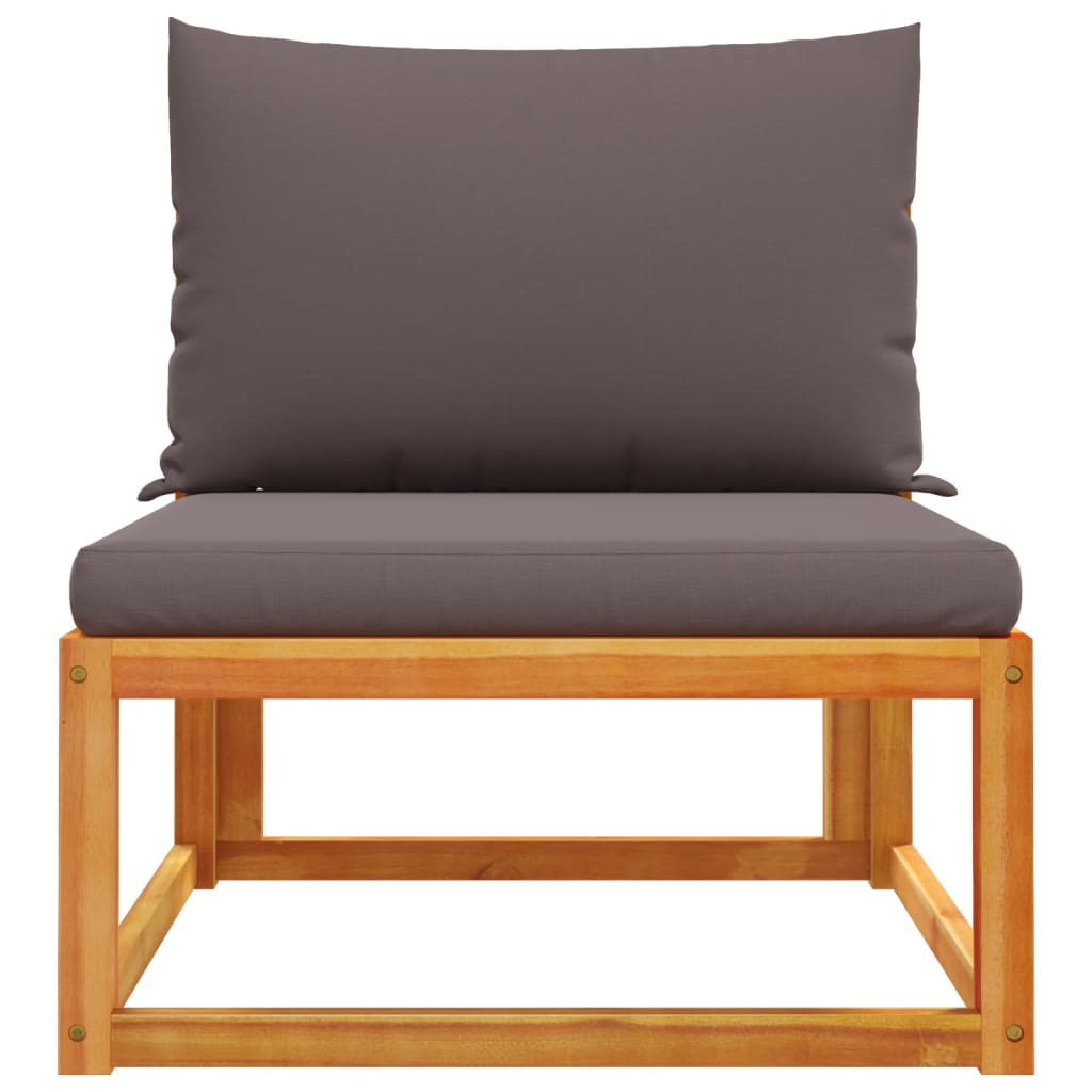 Gartensofa ohne Armlehnen mit Kissen Holz Akazie & Seil